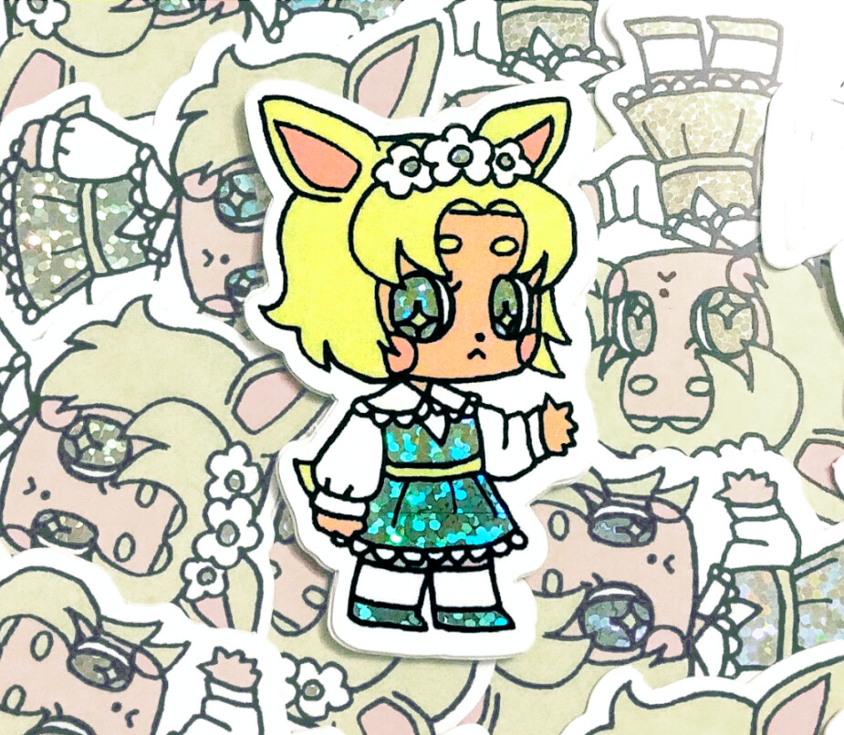 Sticker: Super Fluffy Squad! Green Deer
