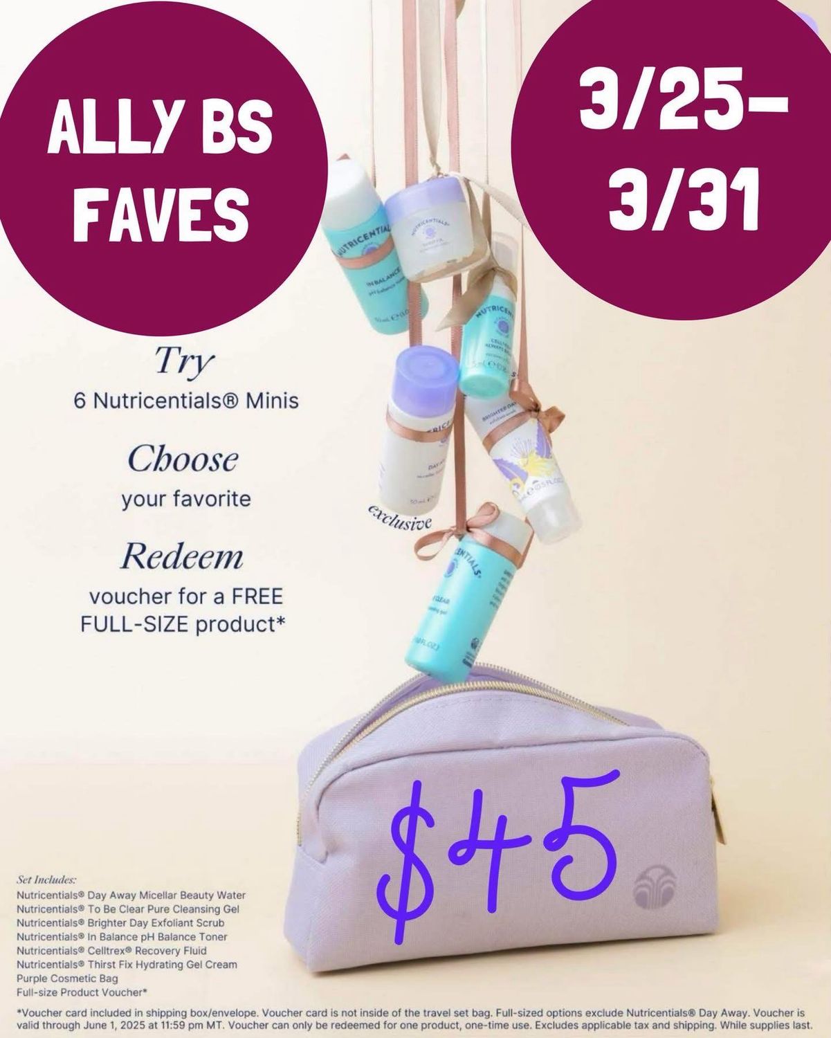 Travel Bag With Voucher For FREE Full Size Product