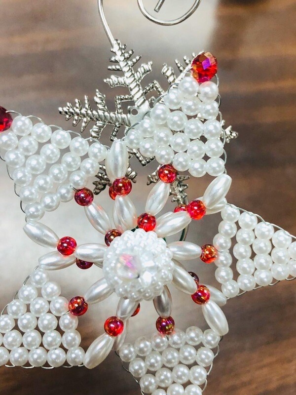 Tembleque Tree ornaments - White with Accents - Red or Green