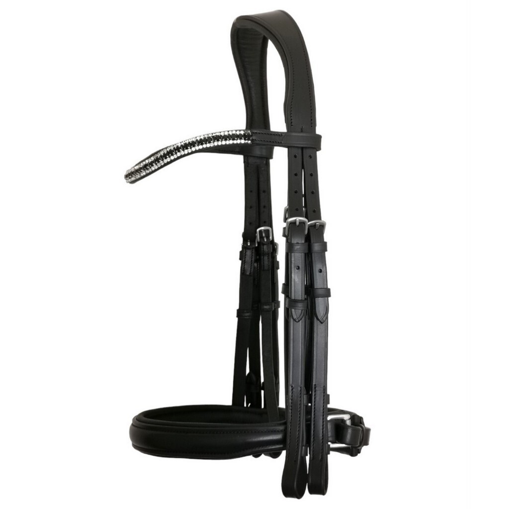 &#39;ONYX&#39; - 2n1 combination bridle - with reins