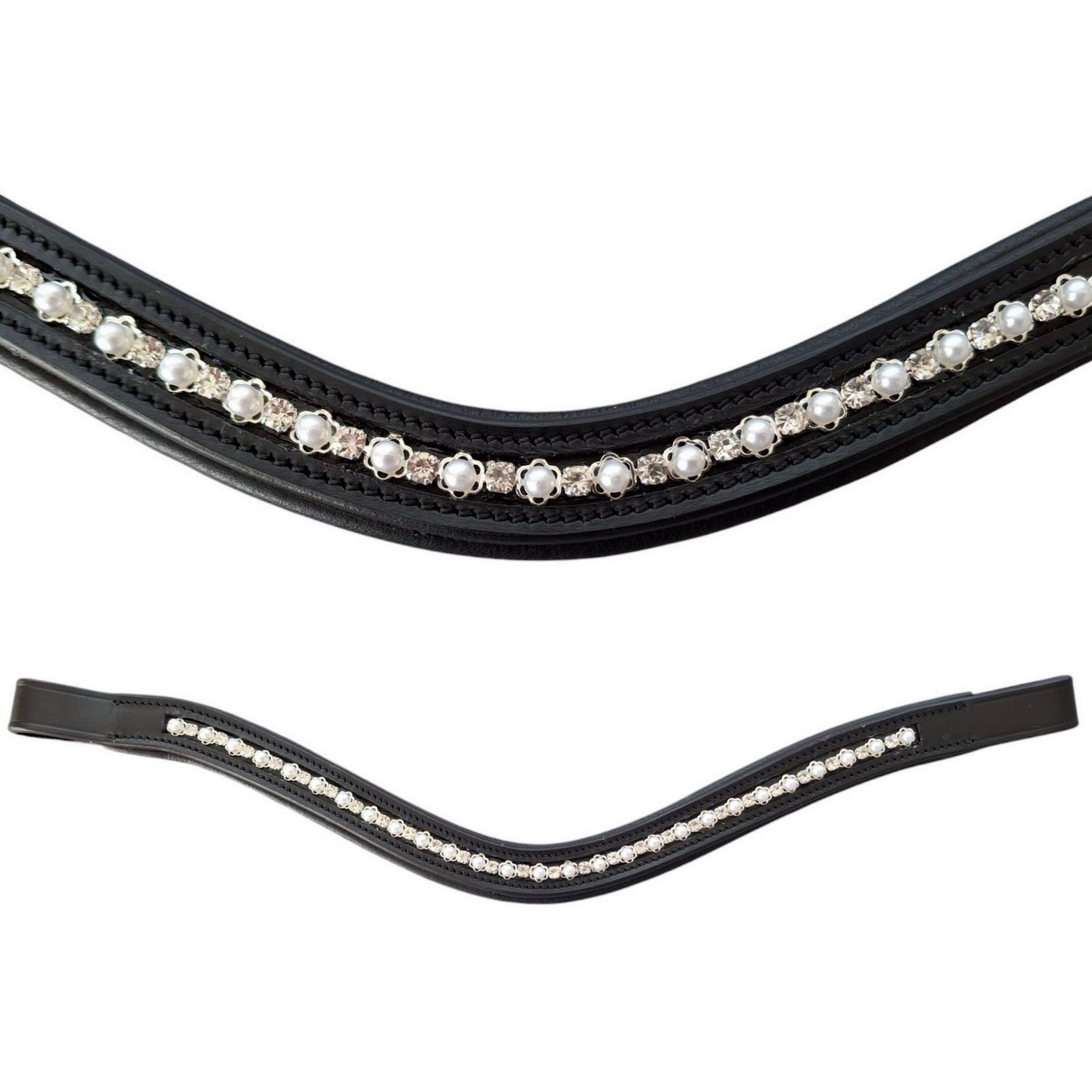 The &quot;Pearl&quot; crystal &amp; pearl browband - COB 15&quot;