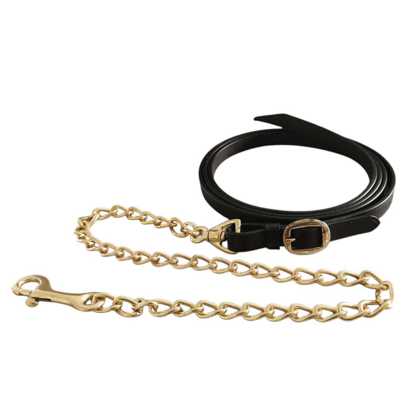 In-Hand show lead with brass chain - HAVANA BROWN
