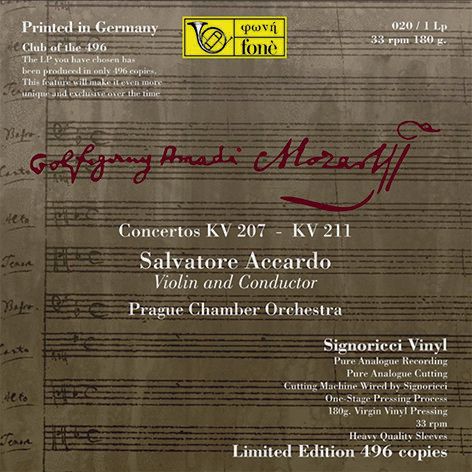 Salvatore Accardo / Mozart-Concertos Kv 207 - Kv 211 (Lp 180gr.)