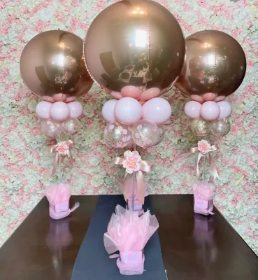 Flowered Balloon Centerpieces