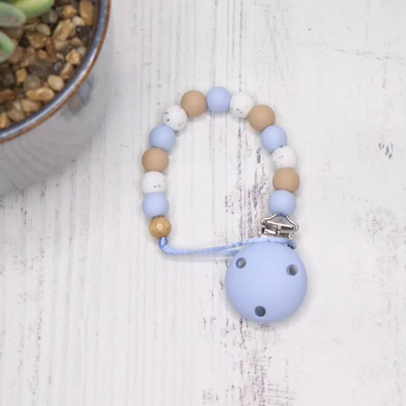 Dummy Clip Silicone – Trio Baby Blue, Oatmeal & Granite