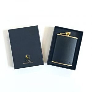 Clinq Brass and Leather Hip Flask