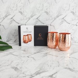 Clinq Stemless Copper Glasses (Boxed Pair)