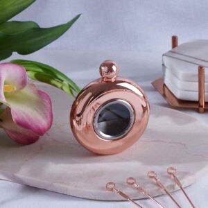 Clinq Copper Hip Flask with window