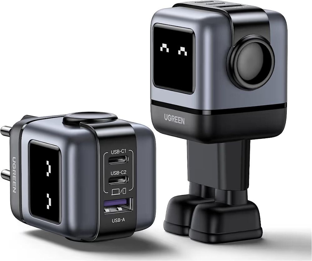 UGREEN Nexode RG RobotGaN 65W Chargeur USB C Rapide 3 Ports (Noir)