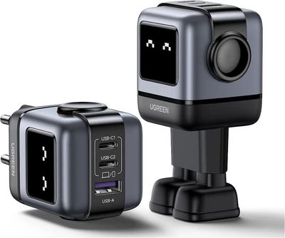 UGREEN Nexode RG RobotGaN 65W Chargeur USB C Rapide 3 Ports (Noir)