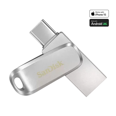 Clé USB Type-C™ SanDisk Ultra® Dual Drive Luxe - 32 Go (Argent)