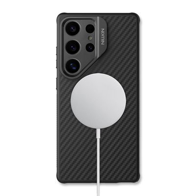 Coque blindée en fibre d&#39;aramide Nillkin CarboProp Magnetic MagSafe Fine Hole pour Samsung Galaxy S25 Ultra