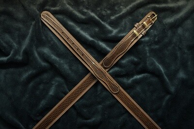 Horseman - Exquisite Handcrafted Buffalo Leather Belt with Double Straps and Brass Buckle