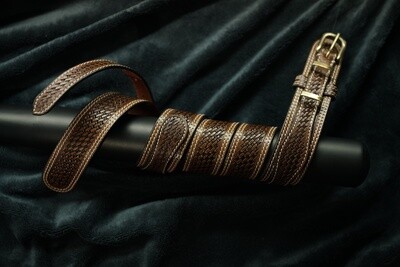 Horseman - Exquisite Handcrafted Buffalo Leather Belt with Double Straps and Brass Buckle