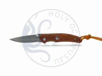 Crocodile II EDC - Premium Pocket Knife - 76 layer Damascus Steel Blade with Stainless Steel Frame &amp; Exclusive Red Sandalwood Grip