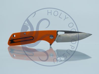 Hiker - Ultra Light and slim - Sharp D2 Blade with Stainless Steel Frame &amp; G10 Scales - Orange