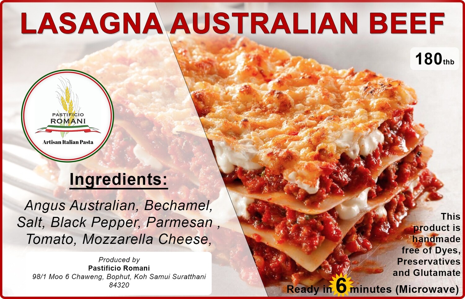 Lasagna Australian Beef