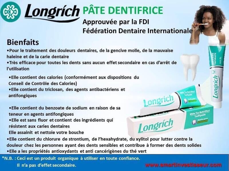 D&#39;ENTIFRICE LONGRICH AU THE BLANC