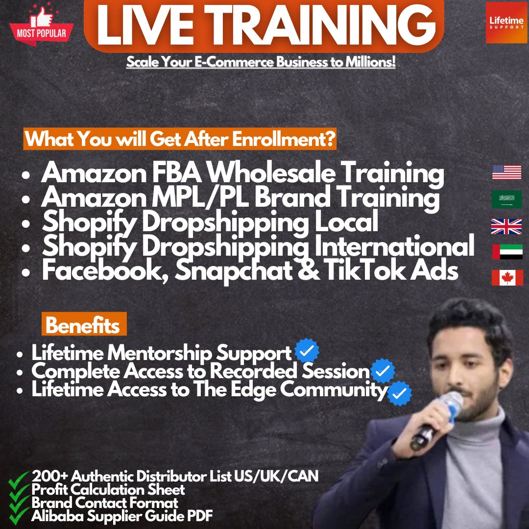 Complete Amazon FBA | Shopify Dropshipping Online Live Training With Lifetime Mentorship