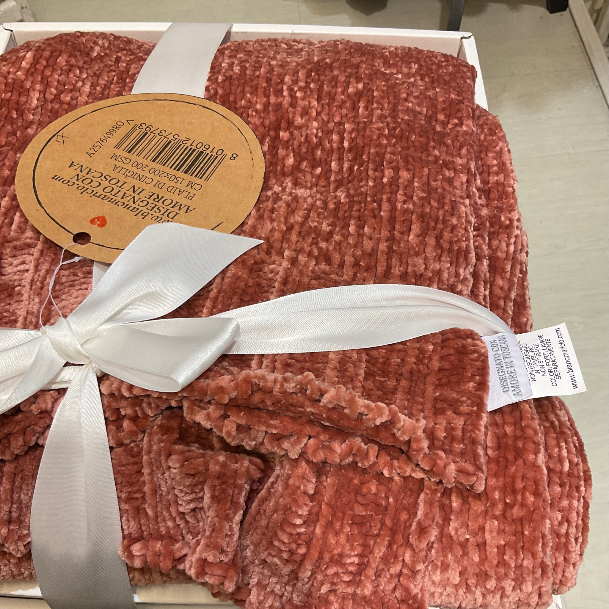 Plaid caldo in ciniglia Blanc e Mariclo