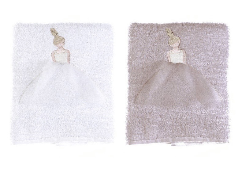 Set asciugamani con ballerina bianco