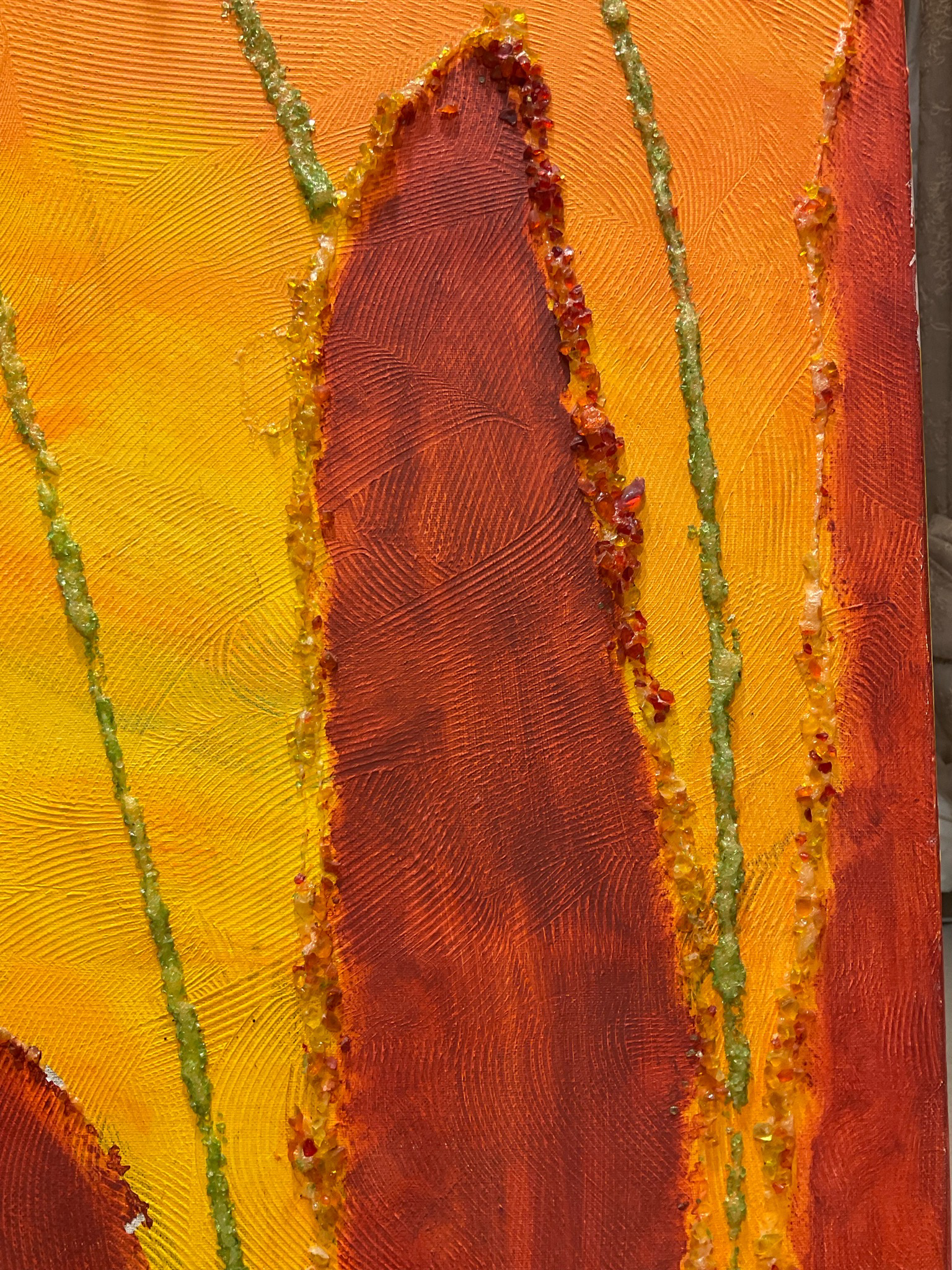 Tela dipinta fiore e decorazioni