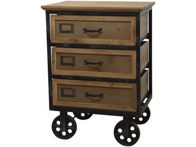 Chic Antique - Kommode på hjul m. 3 skuffer Chic Antique - Kommode på hjul m. 3 skuffer
