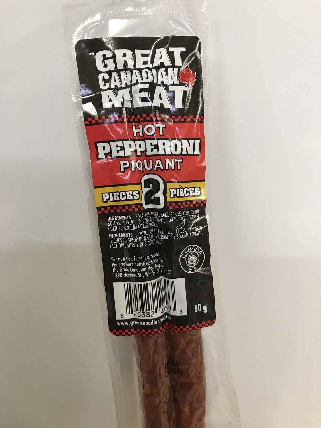 Great Canadian Meat - Hot Pepperoni - 80g