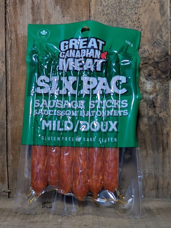 Great Canadian Meat - SIX PAC Mild Sausage Sticks - 150g