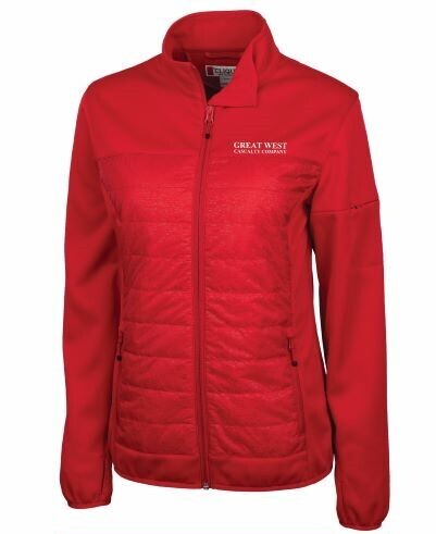 Ladies Red Hybrid Jacket