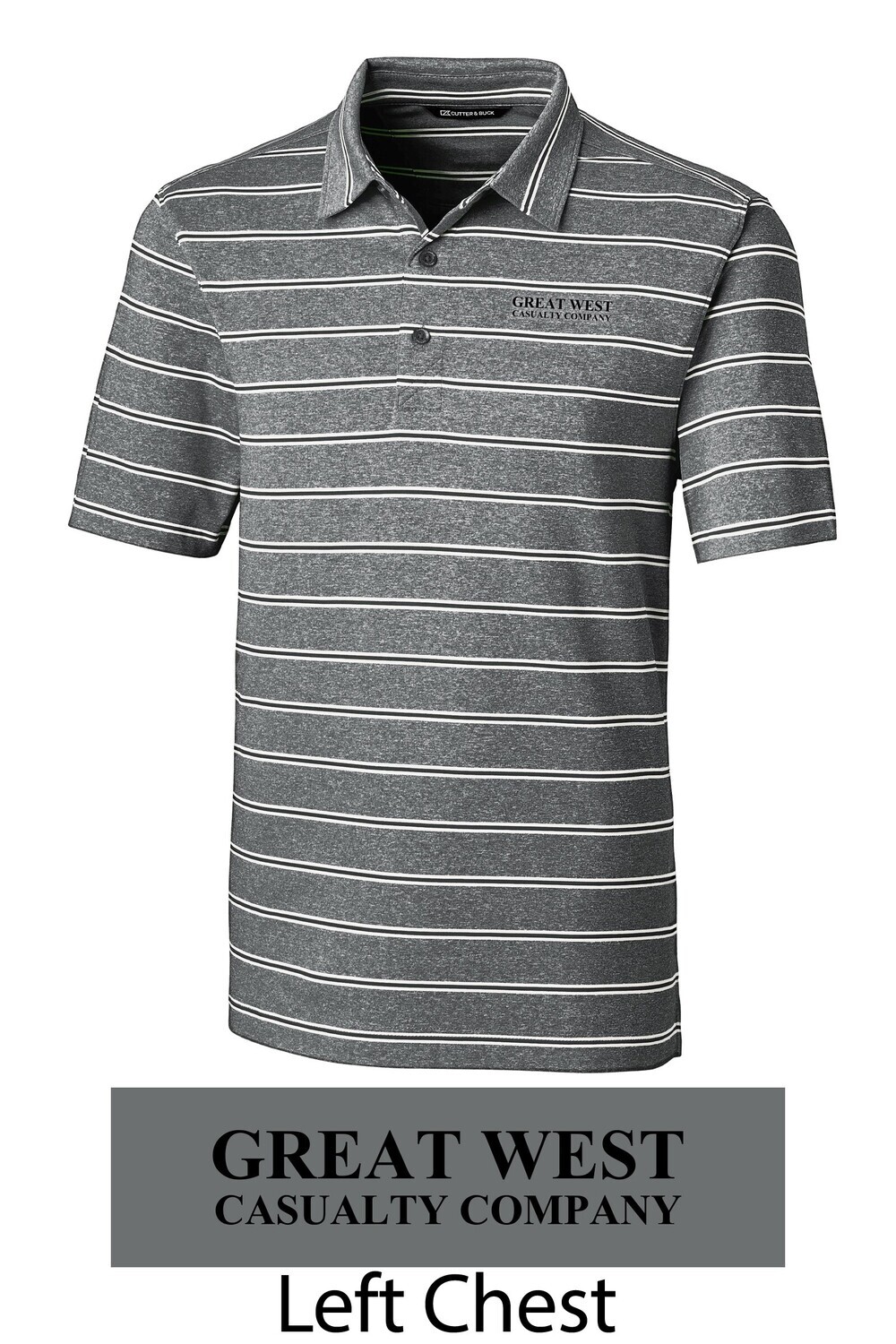 Forge Stripe Polo Heather Grey