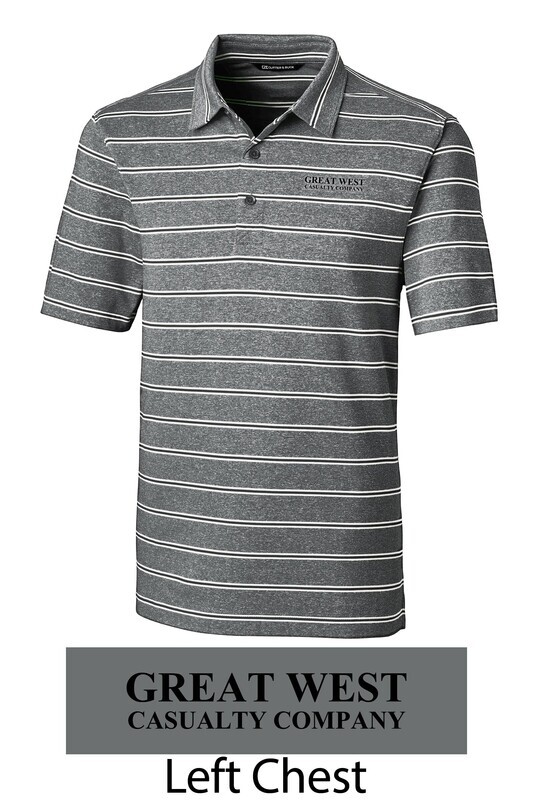 Forge Stripe Polo Heather Grey