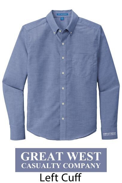 Port Authority Navy Oxford Longsleeve Shirt