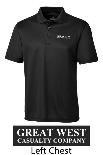 Mens Cutter &amp; Buck Black Pique Polo