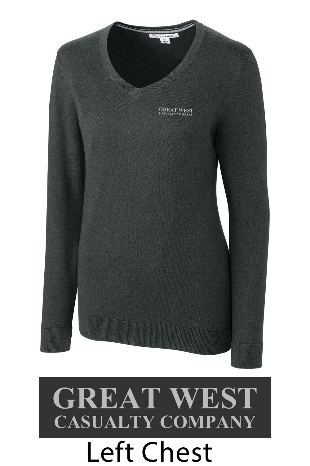 Cutter &amp; Buck Charcoal V-Neck Sweater