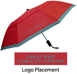 Great West Red Lifesaver Auto Open Vented Reflective Umbrella