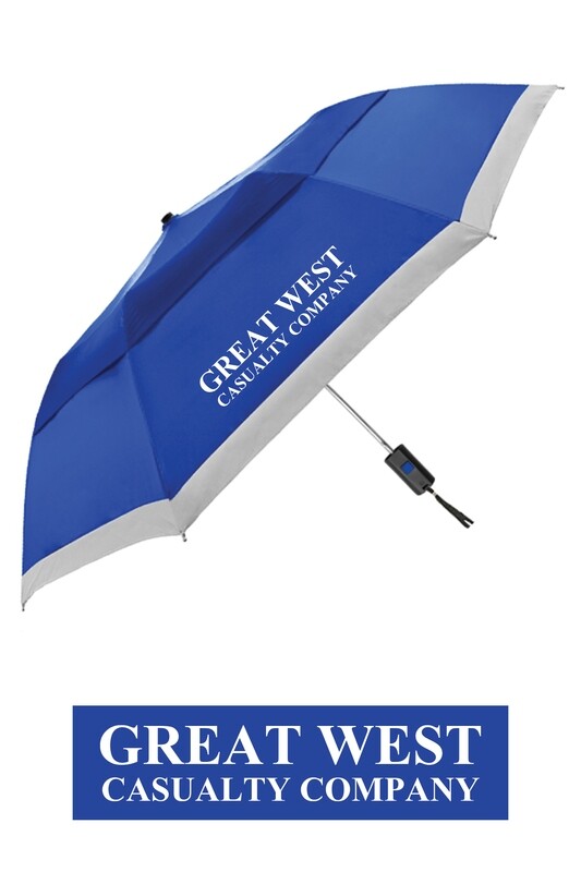 Great West Blue Lifesaver Auto Open Vented Reflective Umbrella