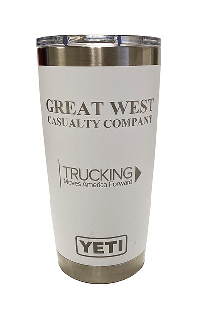 Great West Casualty Company 20oz White Yeti Tumblers