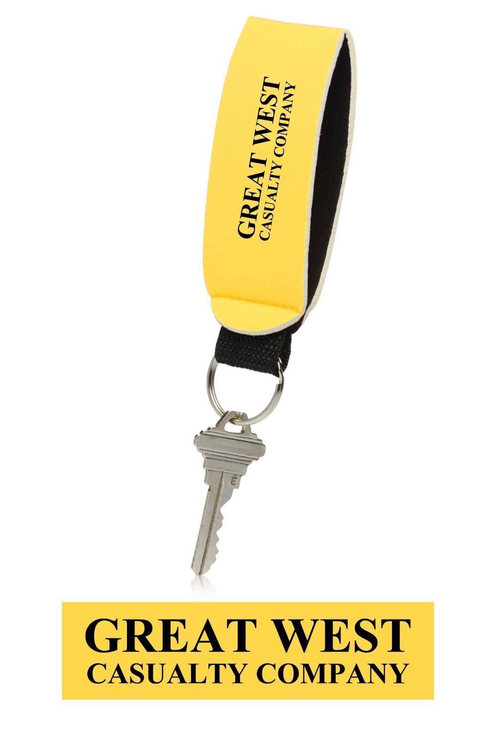 Great West Yellow Neoprene Strap Keychain