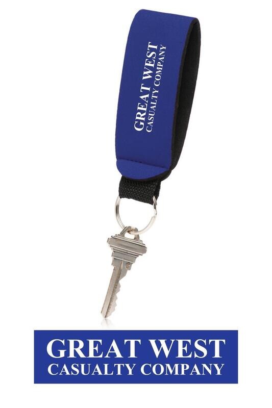 Great West Blue Neoprene Strap Keychain