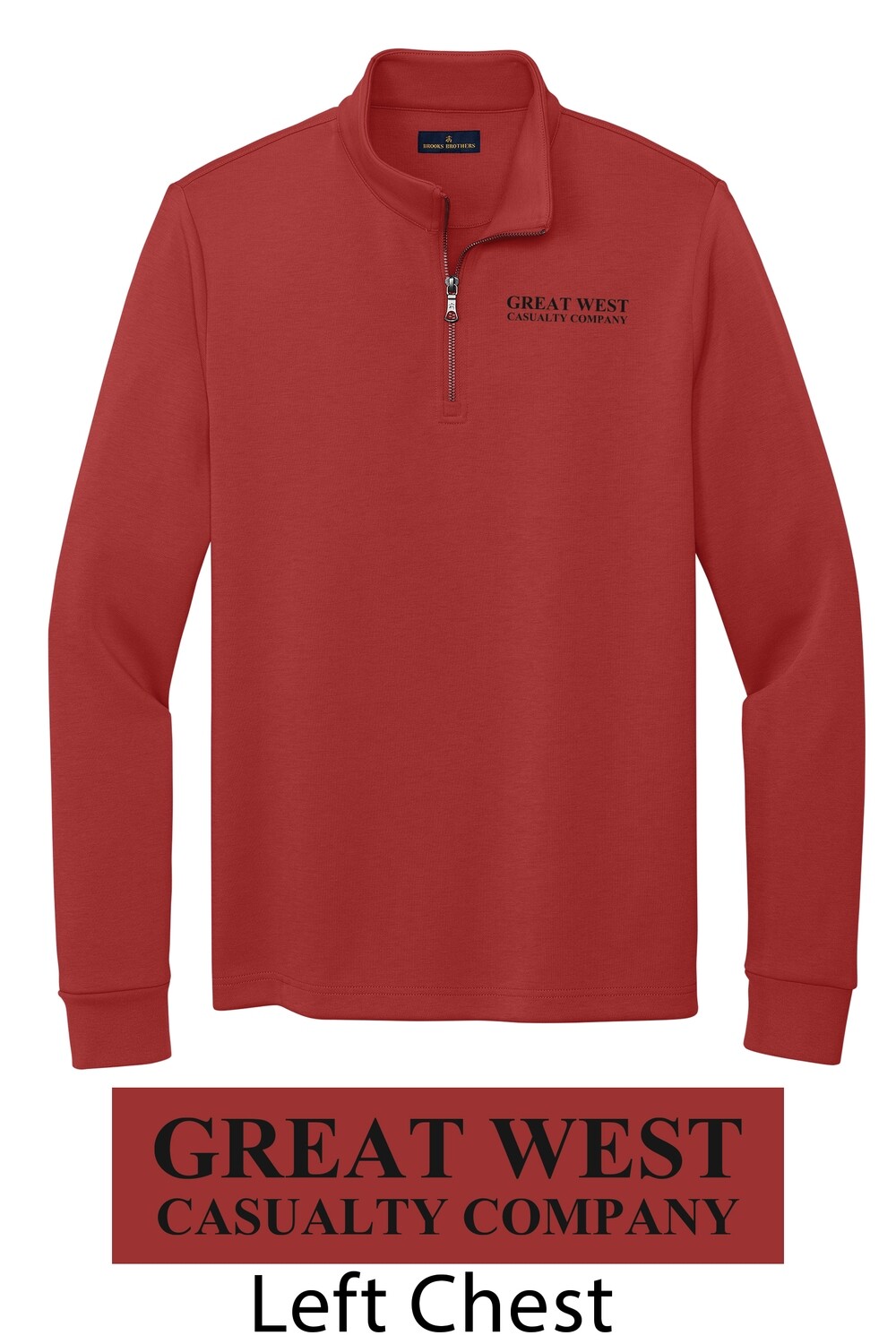 Brooks Brothers 1/4 Zip Pullover - Rich Red