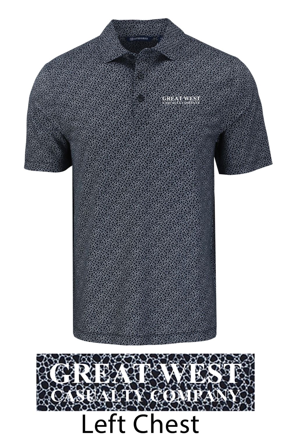 Men&#39;s Cutter &amp; Buck Eco Pebble Print Stretch Polo