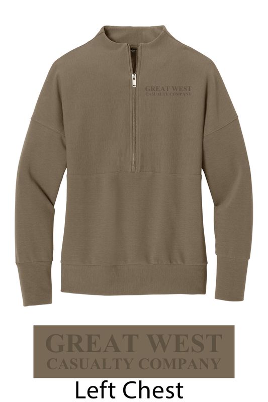 Ladies Mercer+Mettle Linear Texture 1/4 Zip