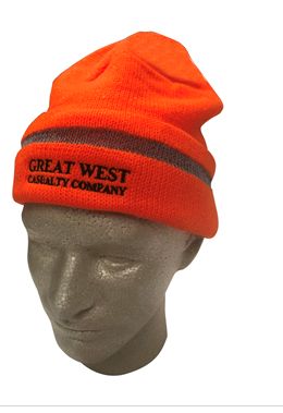 Great West Orange Beanie with Reflective Stripe