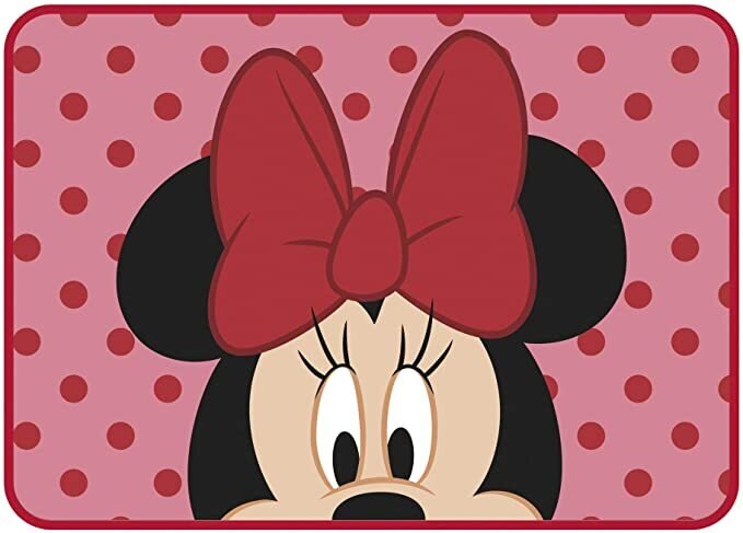 DISNEY MINNIE - Tapis Enfant Ultra Doux - Surface en flanelle 95 x 133 cm