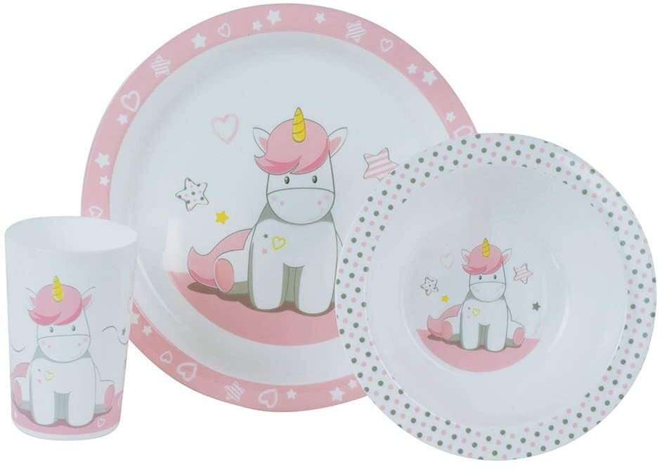LICORNE - Ensemble repas (assiette, bol, verre)