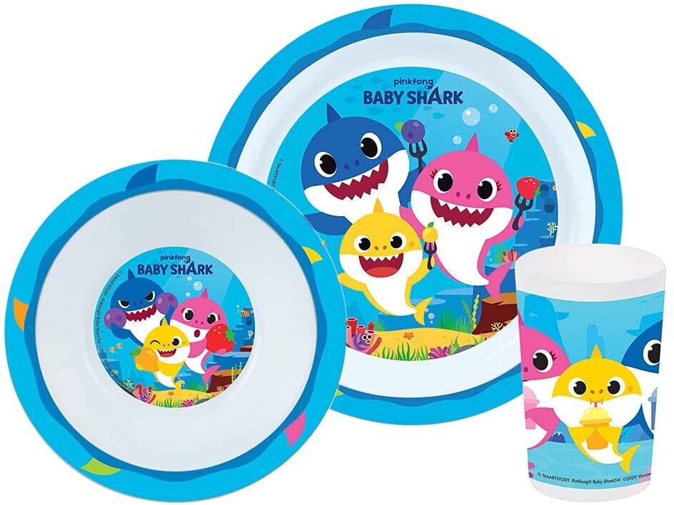 BABY SHARK - Ensemble repas (assiette, bol, verre)