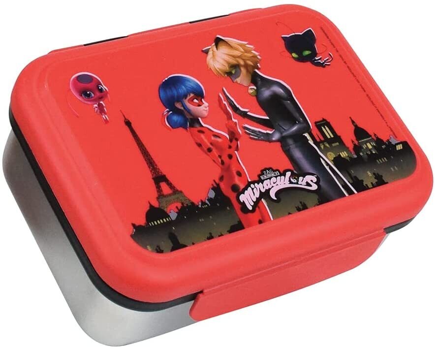 Boîte à Goûter Miraculous Ladybug - Taille Unique, Rouge, Plastique Incassable, Contact Alimentaire