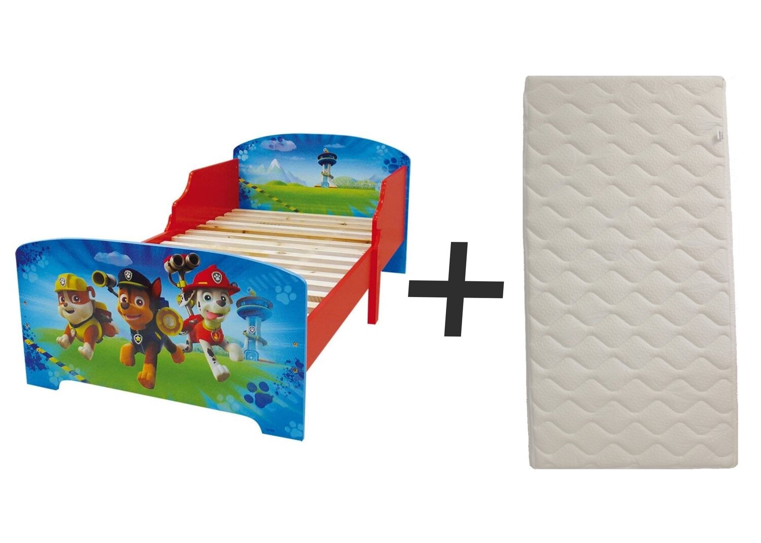 PAT'PATROUILLE - Lit 140 x 70  cm - Sommier et matelas climatisé (face été / hiver) inclus - FUN HOUSE