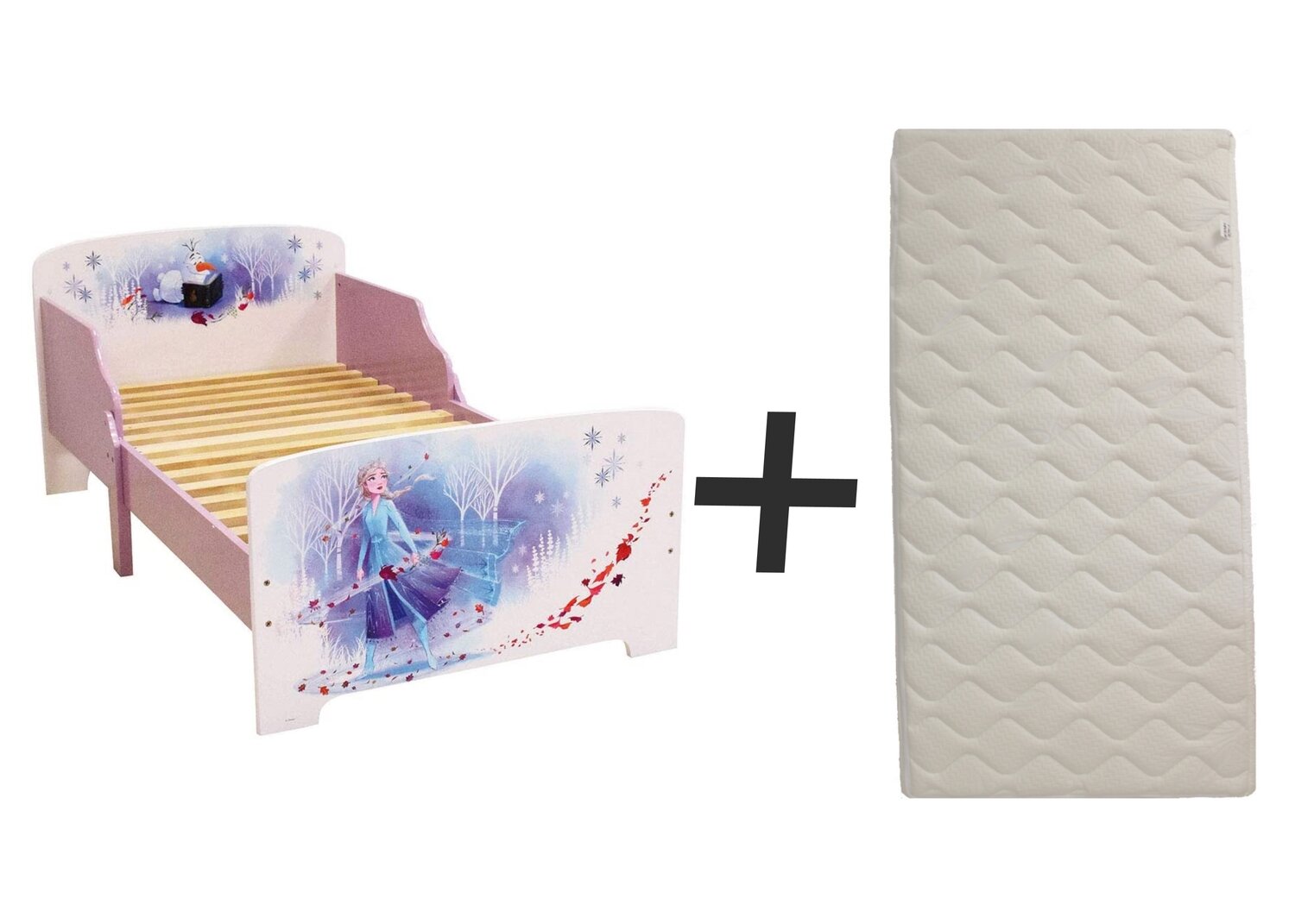 DISNEY REINE DES NEIGES - Lit 140 x 70  cm - Sommier et matelas climatisé (face été / hiver) inclus - FUN HOUSE